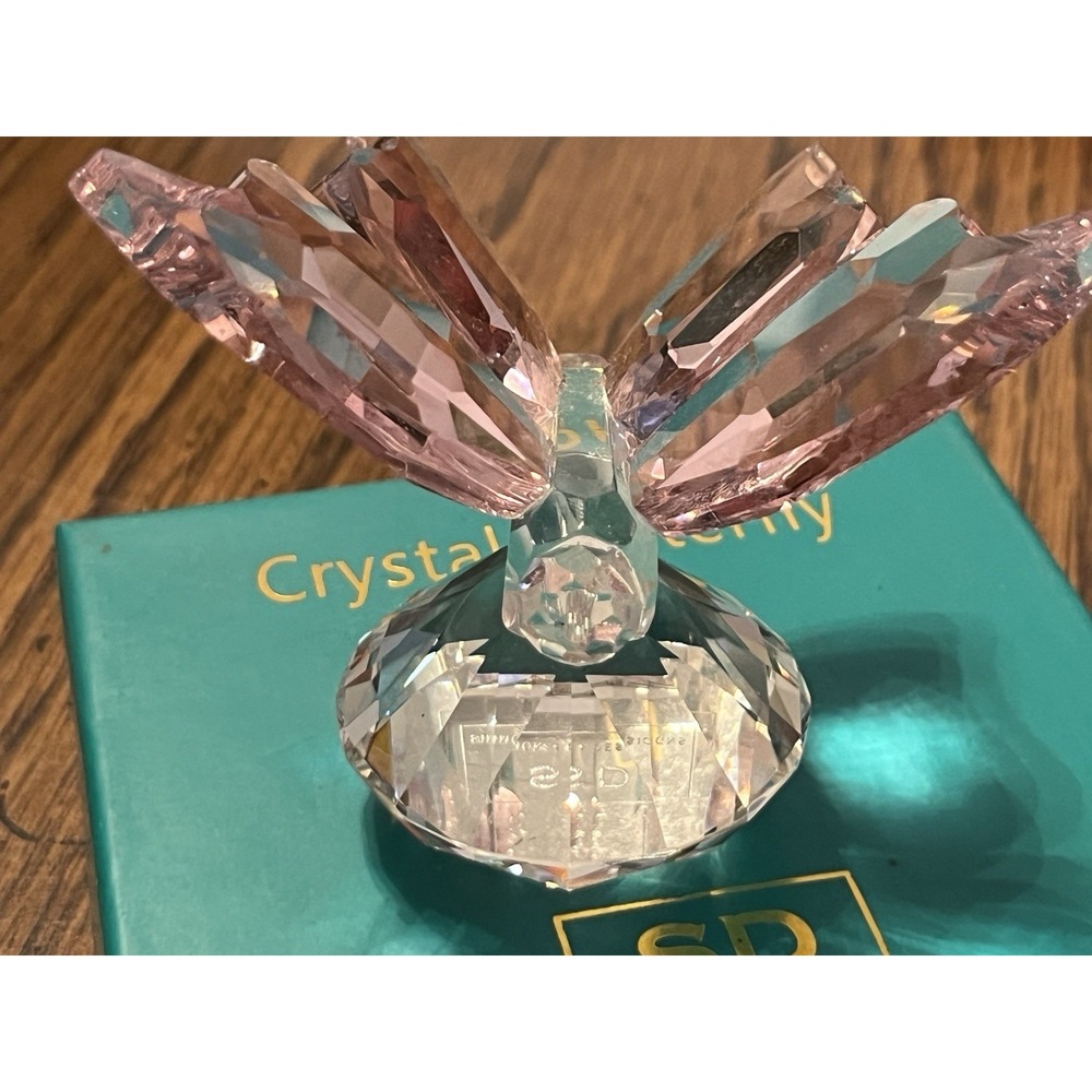 SIMON DESIGN Pink Crystal  BUTTERFLY FIGURINE Mint